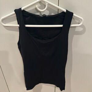 Zara black fitted seamless tank. Size S